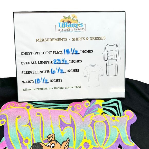 Scooby-Doo Graphic T-Shirt Small Black Multicolor Graphic Poly Cotton Blend - Picture 5 of 5